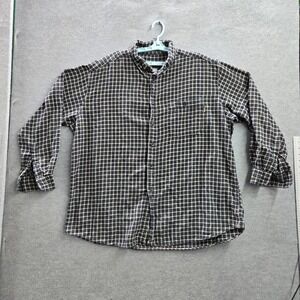 Woolrich Men Button Up Shirt XXL Navy Check Flannel Western Gorpcore